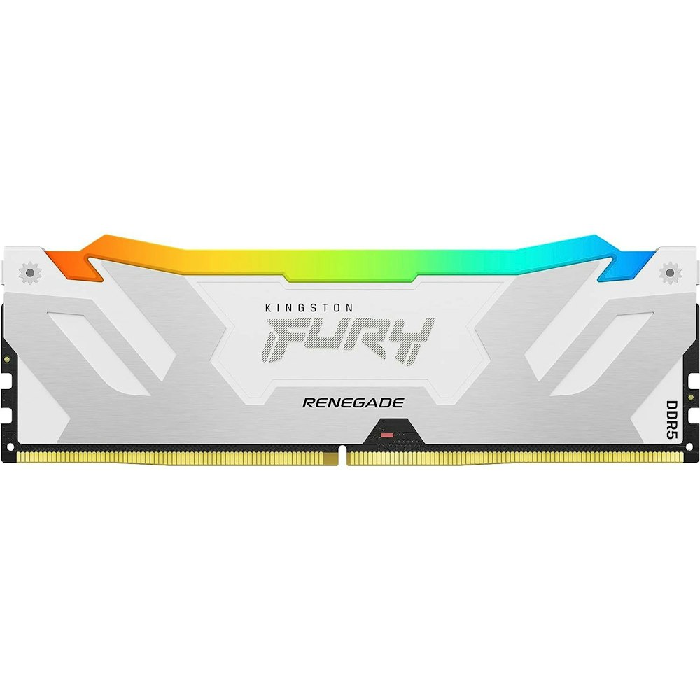 A large main feature product image of Kingston 64GB Kit (2x32GB) DDR5 Fury Renegade RGB C32 6000Mhz - White 