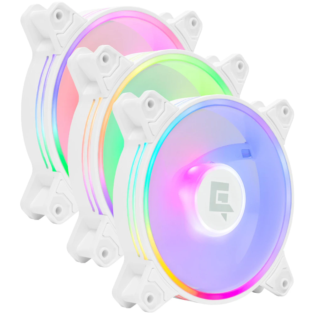 GamerChief Dash ARGB 120mm PWM Fan 3-Pack (White)