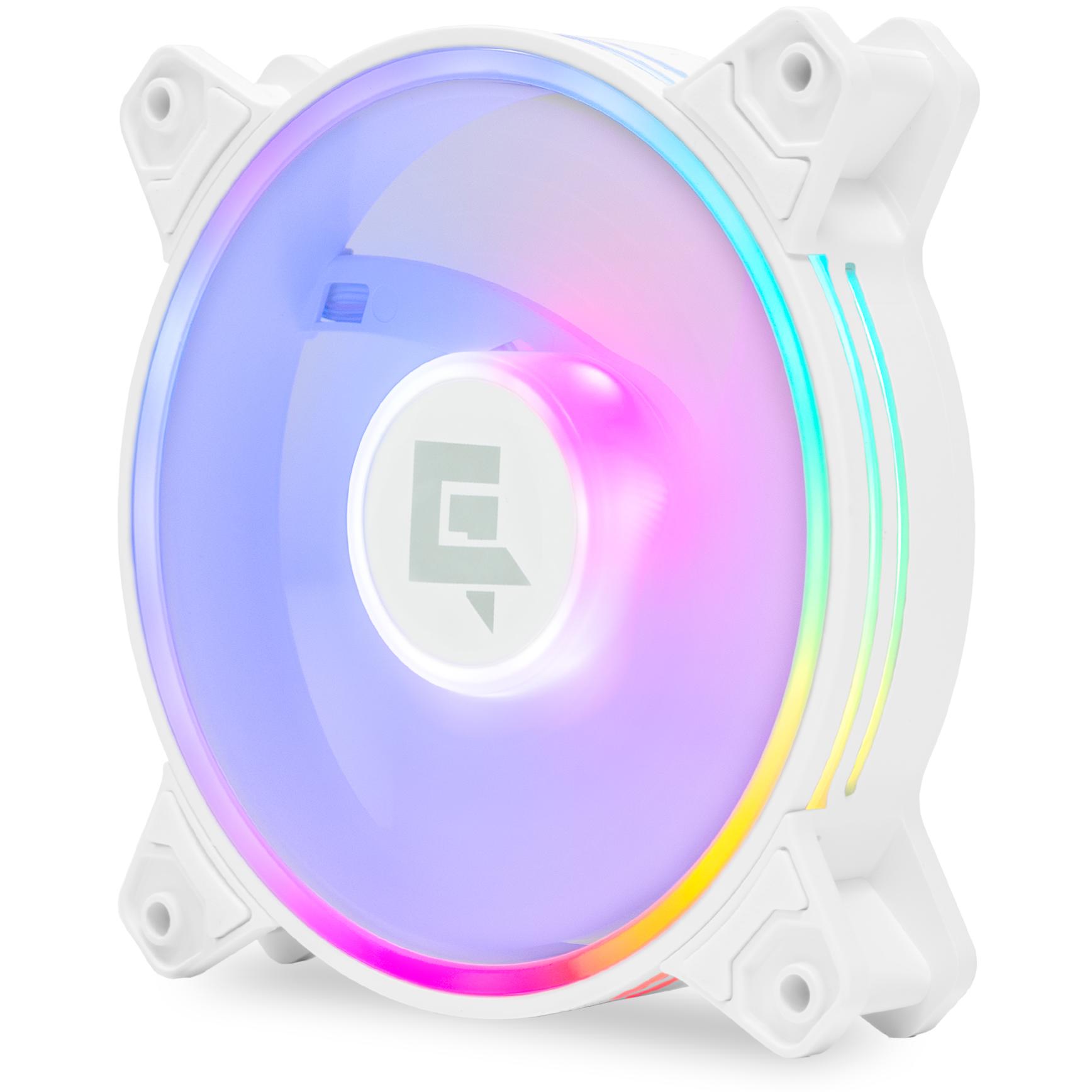A large main feature product image of GamerChief Dash ARGB PWM 120mm Fan 3 Pack - White