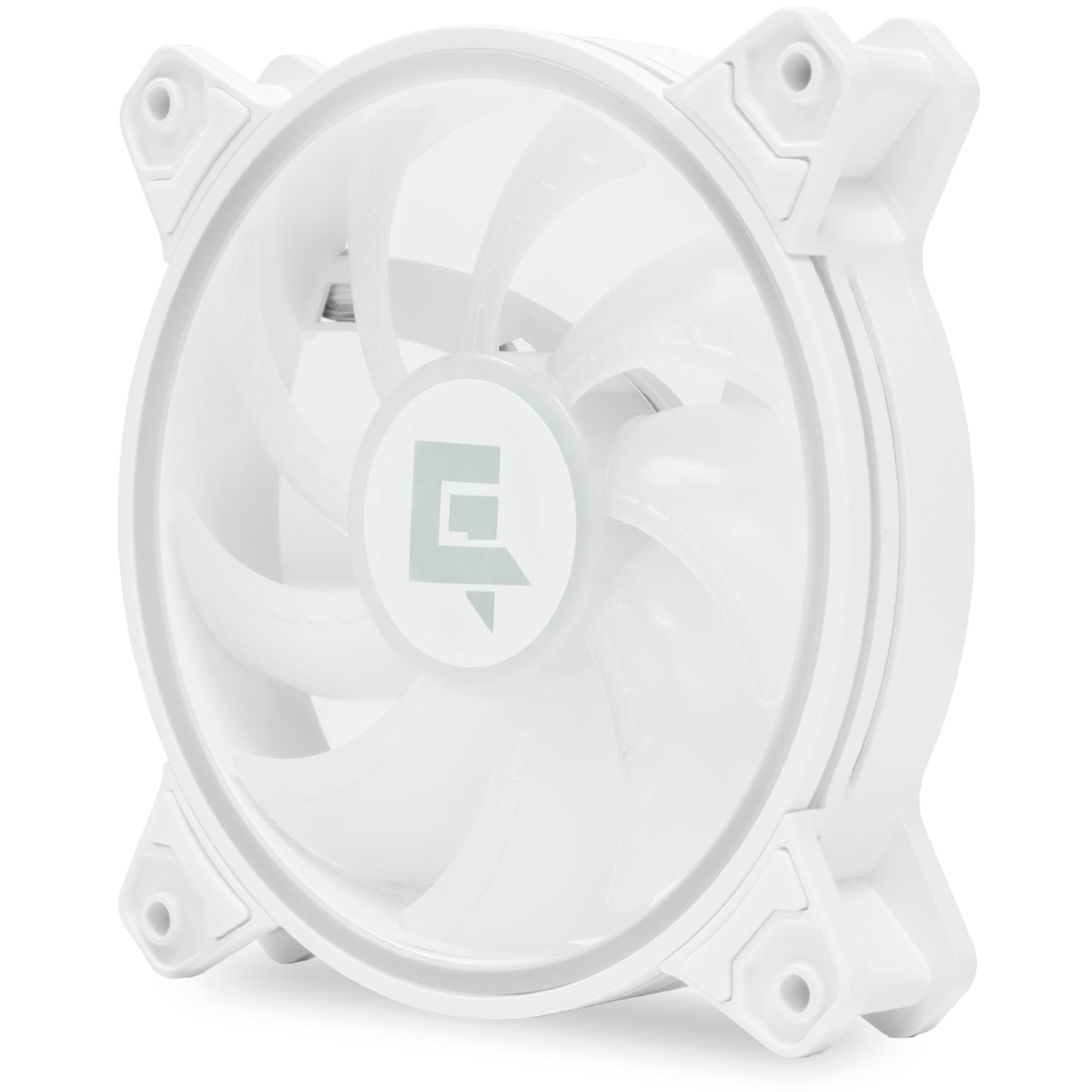 A large main feature product image of GamerChief Dash ARGB PWM 120mm Fan 3 Pack - White