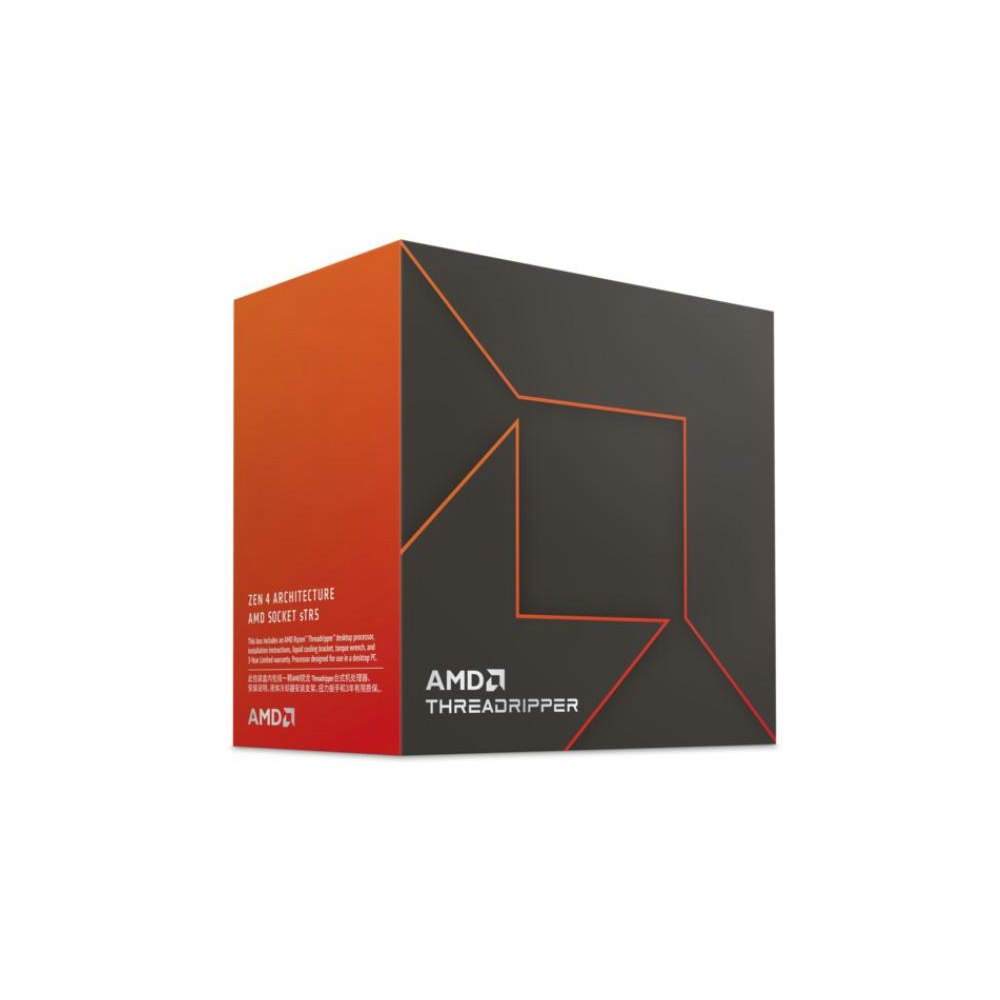 A large main feature product image of AMD Ryzen Threadripper 7960X 5.3Ghz 24 Core 48 Thread sTR5 - No HSF Retail  Box