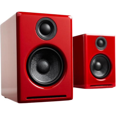 Audioengine A2+ Powered Wireless Desktop Speakers - Gloss Red