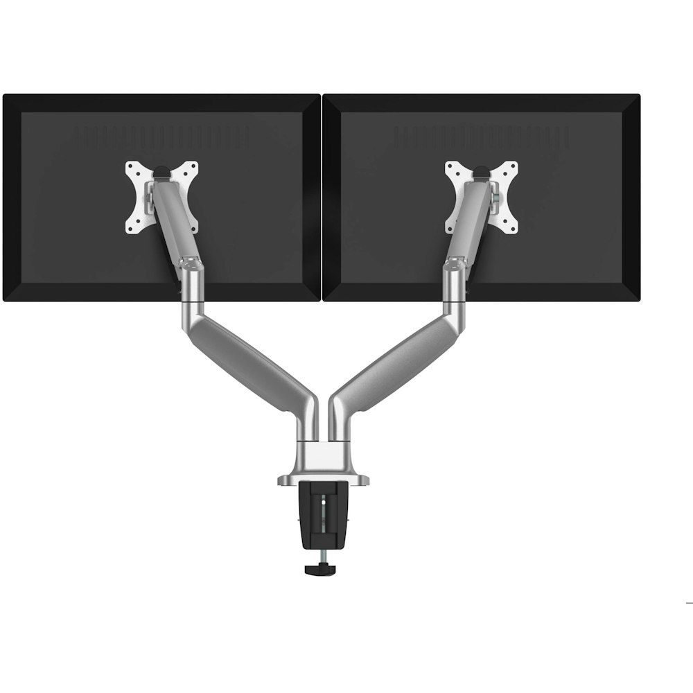 A large main feature product image of Brateck Dual Monitor Aluminum Interactive Counterbalance Monitor Arm For 13''-32'' LCD Monitors