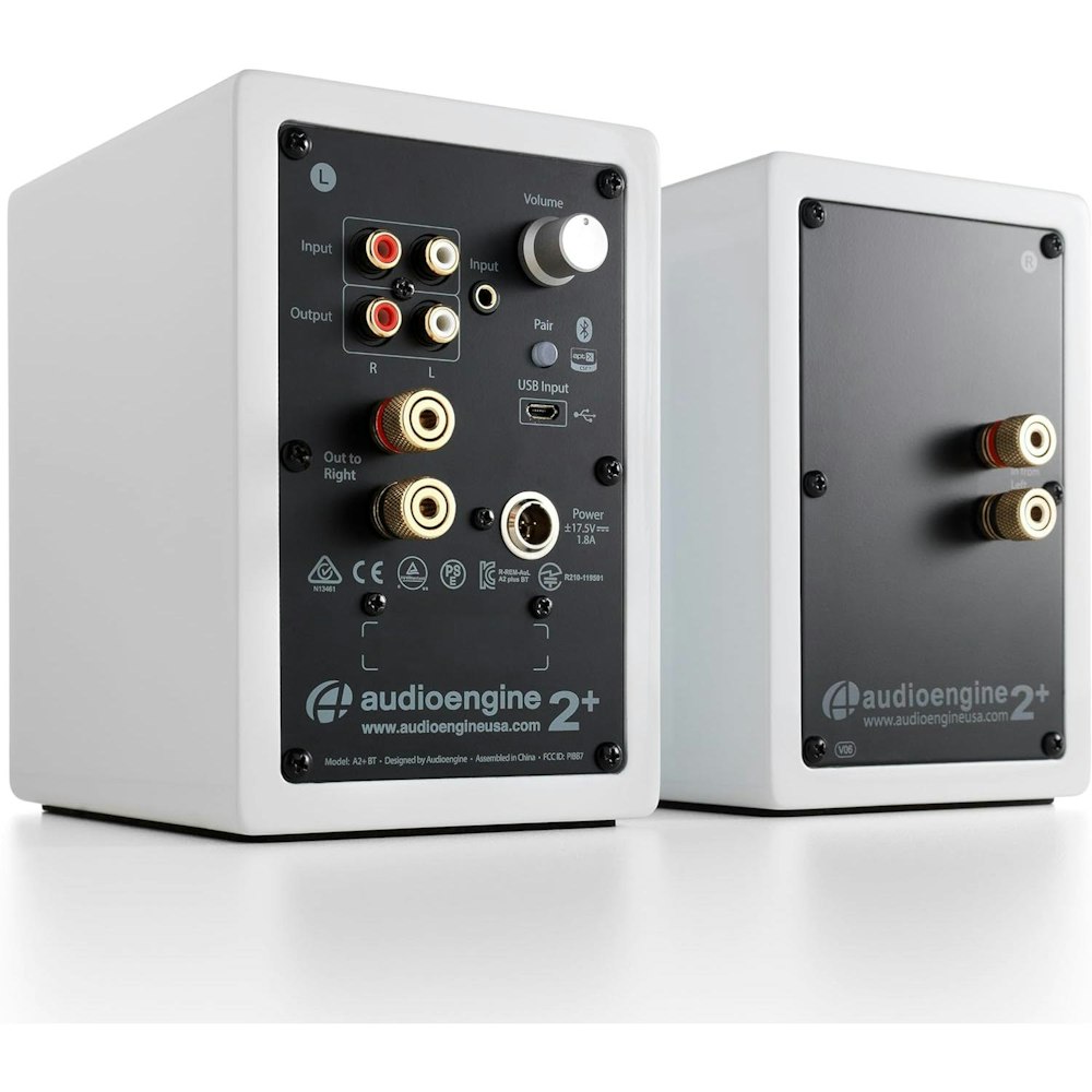 A large main feature product image of Audioengine A2+ Wireless - Desktop Speakers (Gloss White)