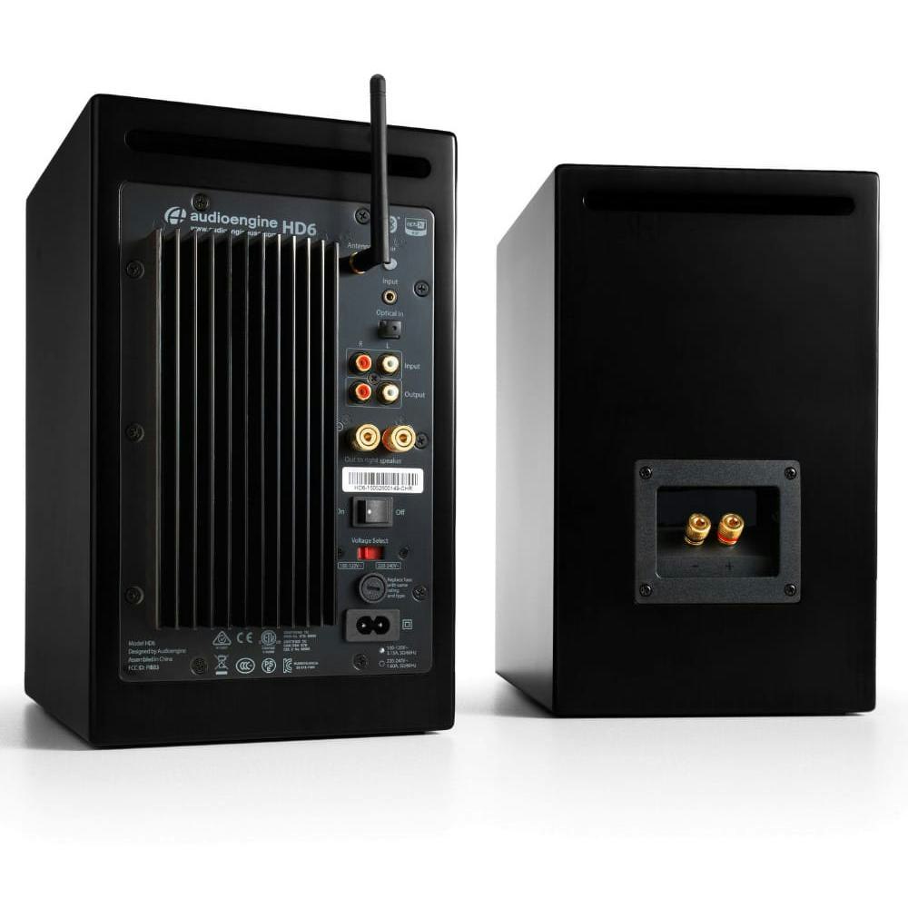 A large main feature product image of Audioengine HD6 - Powered Wireless Bookshelf Speakers (Satin Black)