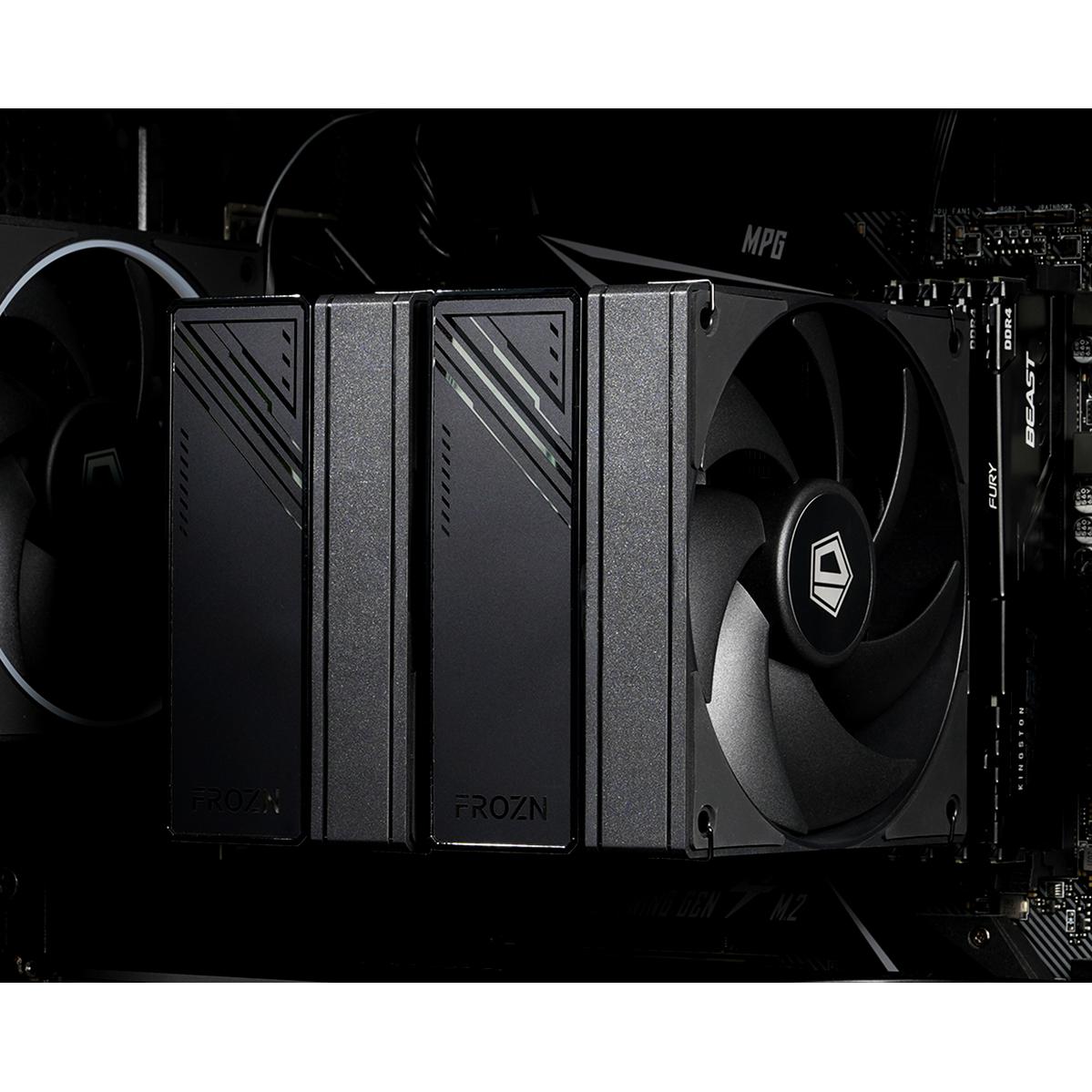 A large main feature product image of ID-COOLING FROZN A620 Dual-Tower CPU Cooler (Black)