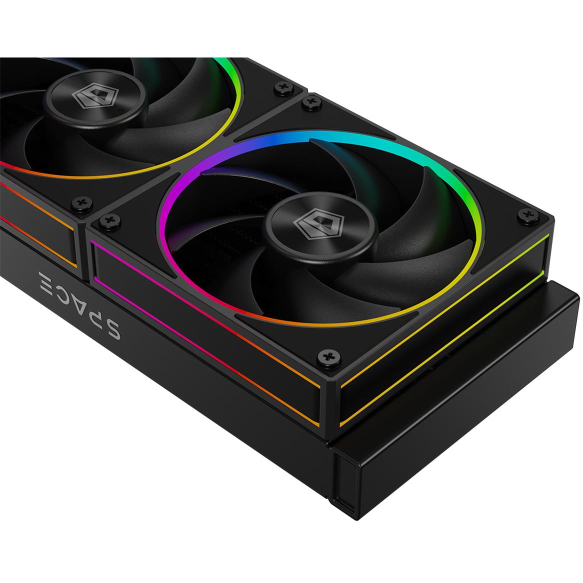 A large main feature product image of ID-COOLING SL240 Space LCD 240mm ARGB AIO Liquid CPU Cooler (Black)