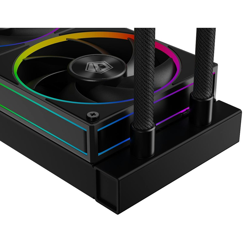 A large main feature product image of ID-COOLING Space LCD 240mm AIO CPU Liquid Cooler - Black