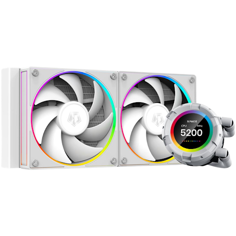 ID-COOLING Space LCD 240mm AIO CPU Liquid Cooler - White