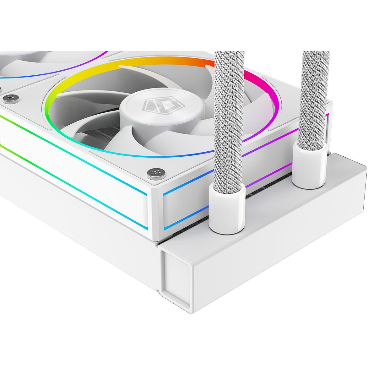 A large main feature product image of ID-COOLING SL240 Space LCD 240mm ARGB AIO Liquid CPU Cooler (White)