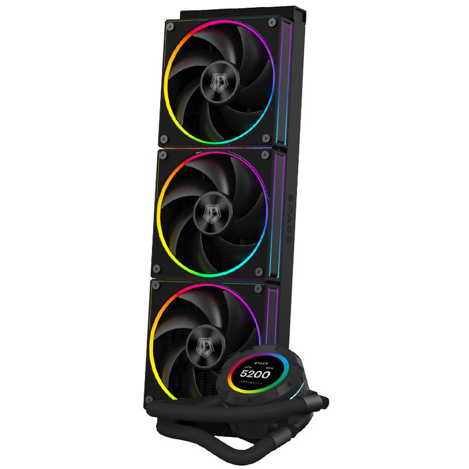 A large main feature product image of ID-COOLING SL360 Space LCD 360mm ARGB AIO Liquid CPU Cooler (Black)