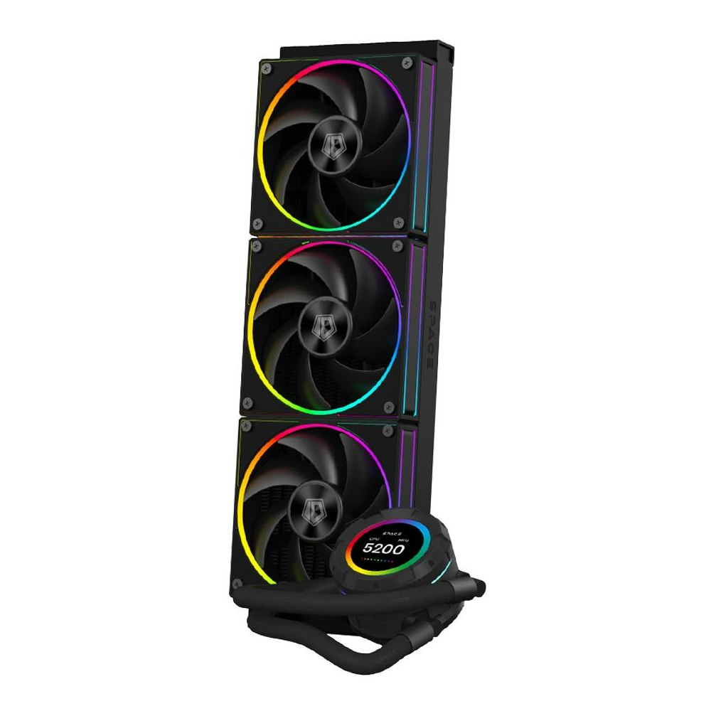 A large main feature product image of ID-COOLING SL360 Space LCD 360mm ARGB AIO Liquid CPU Cooler (Black)