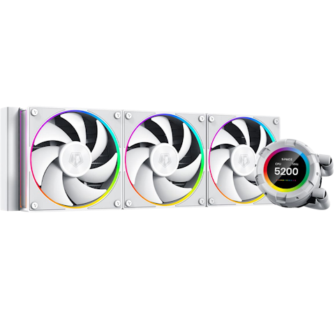 ID-COOLING Space LCD 360mm AIO CPU Liquid Cooler - White