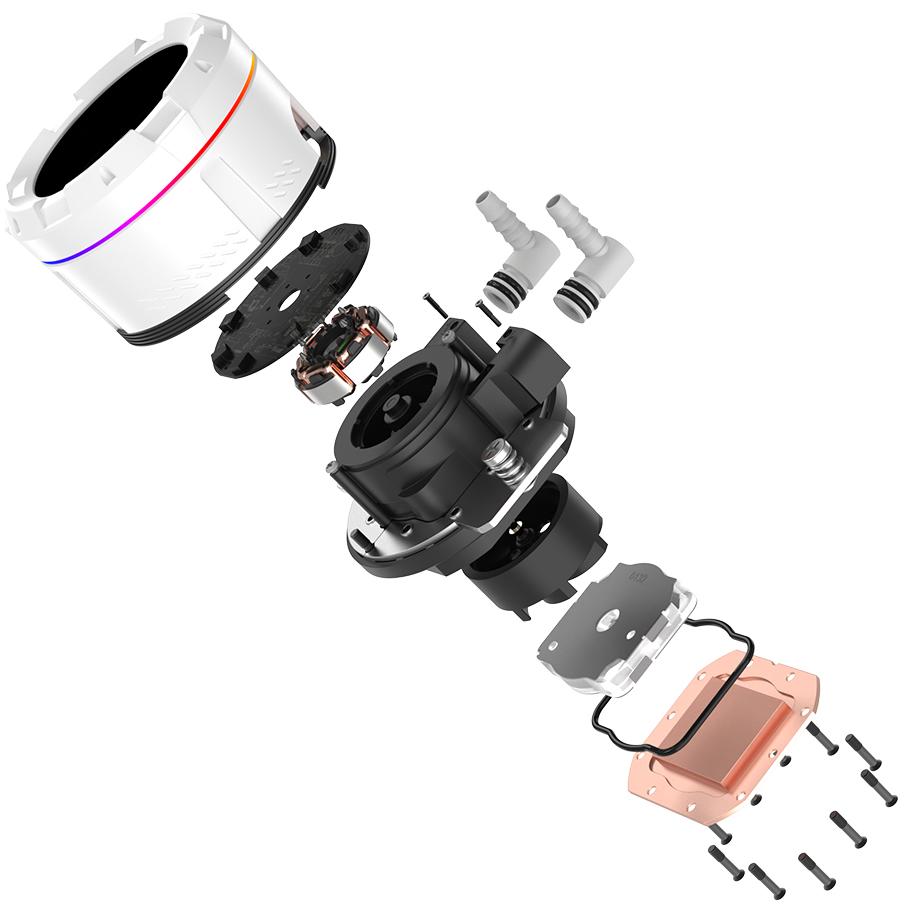 A large main feature product image of ID-COOLING SL360 Space LCD 360mm ARGB AIO Liquid CPU Cooler (White)