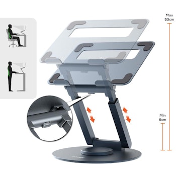 Product image of mBeat Stage S9 360 Degrees Rotating Notebook Stand w/ Telescopic Height Adjustment - Click for product page of mBeat Stage S9 360 Degrees Rotating Notebook Stand w/ Telescopic Height Adjustment