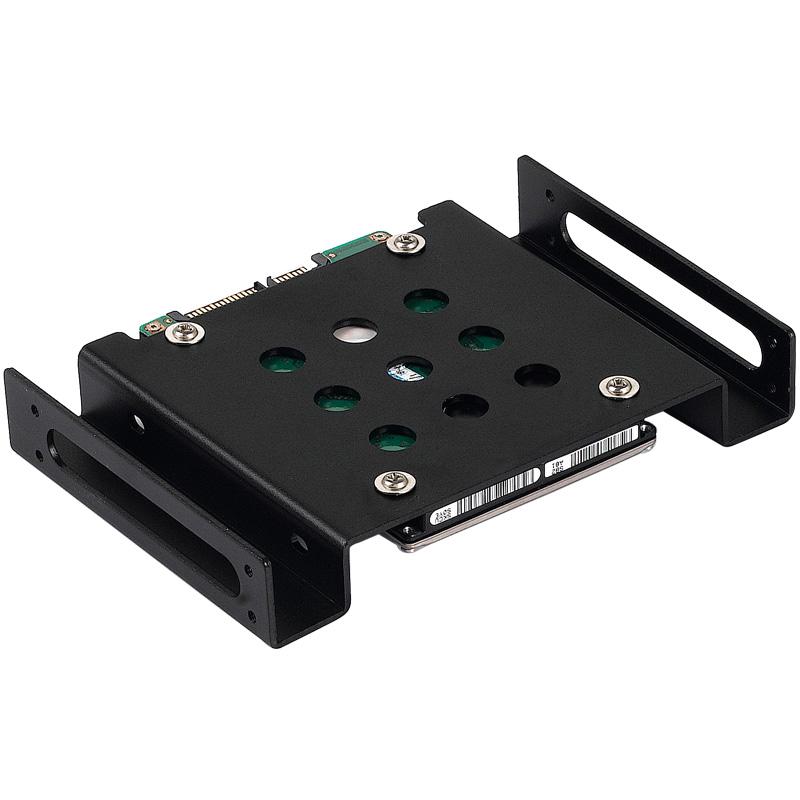 A large main feature product image of ORICO Aluminum 5.25 inch to 2.5 or 3.5 inch Hard Drive Caddy - Black