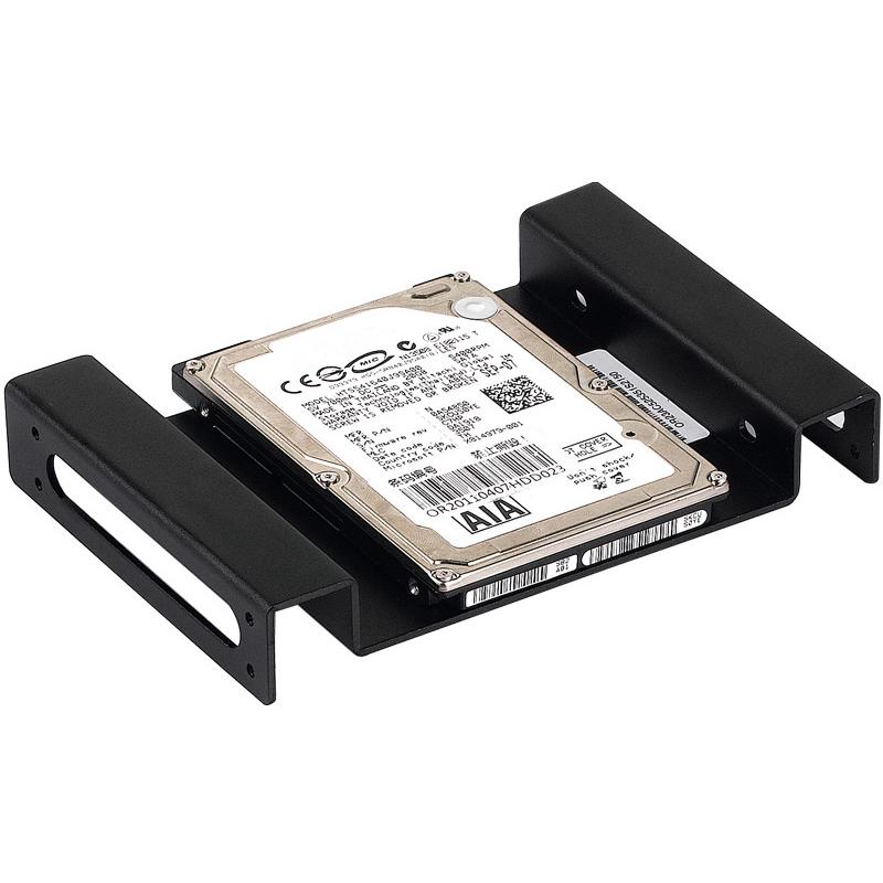 A large main feature product image of ORICO Aluminum 5.25 inch to 2.5 or 3.5 inch Hard Drive Caddy - Black