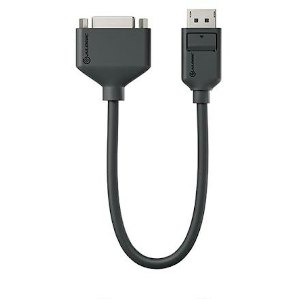 A large main feature product image of ALOGIC DisplayPort to DVI Adapter