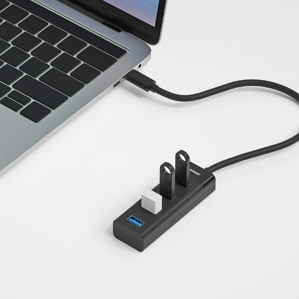 A large main feature product image of mBeat USB-C to 4 Port USB 3.0 Hub 