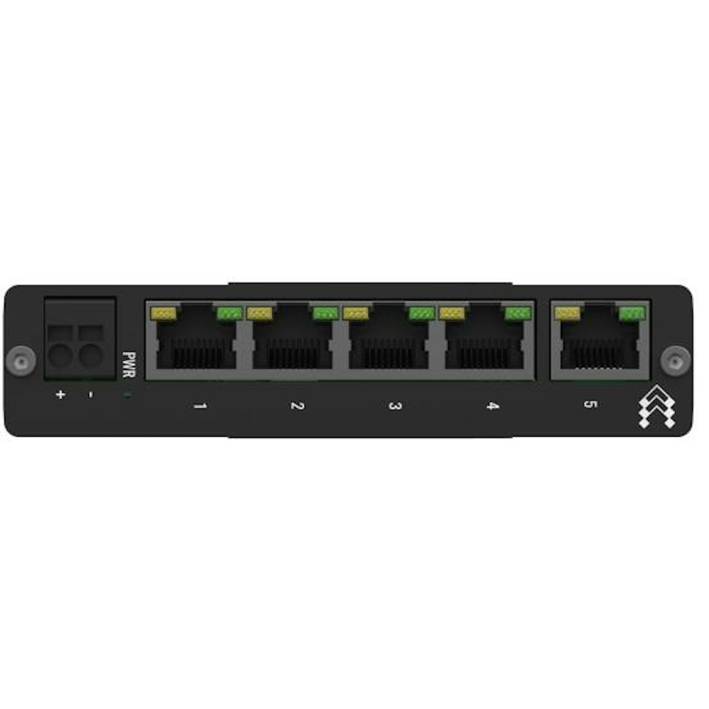 A large main feature product image of Teltonika TSW010 100Mbps DIN Rail Switch - 5 Port