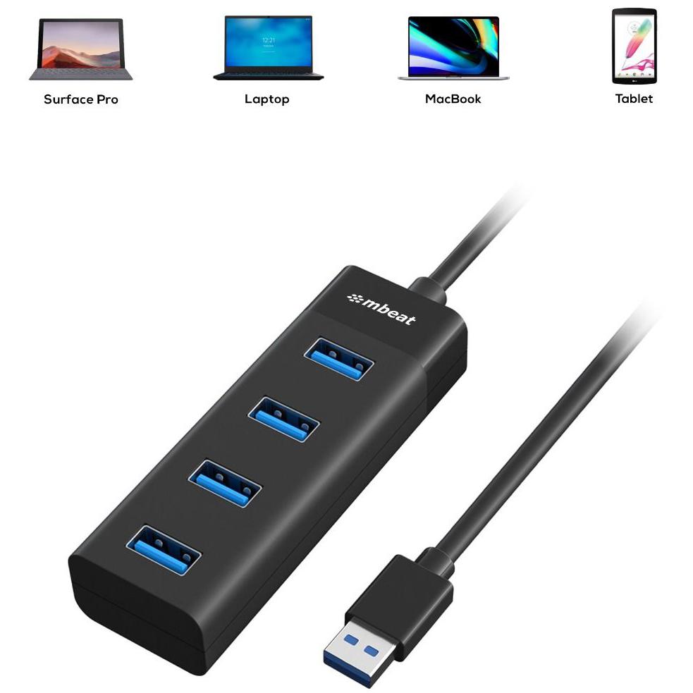 A large main feature product image of mbeat USB-3.0 to 4 Port USB 3.0 Hub