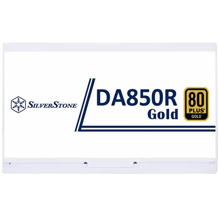 A large main feature product image of SilverStone Decathlon R 850W Gold PCIe 5.0 ATX Modular PSU (White)