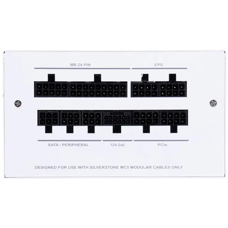 A large main feature product image of SilverStone Decathlon R 850W Gold PCIe 5.0 ATX Modular PSU (White)