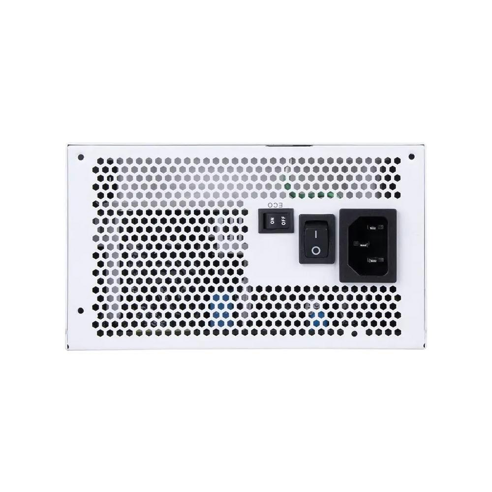A large main feature product image of SilverStone 850W 80+ Gold PCIe Gen5 ATX 3.0 Fully Modular PSU - White