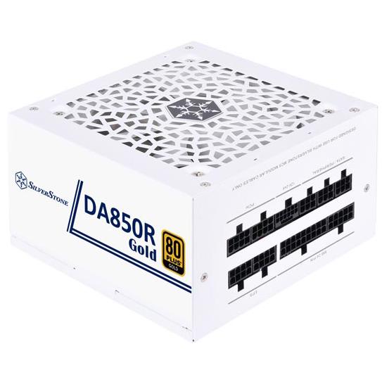 A large main feature product image of SilverStone Decathlon R 850W Gold PCIe 5.0 ATX Modular PSU (White)