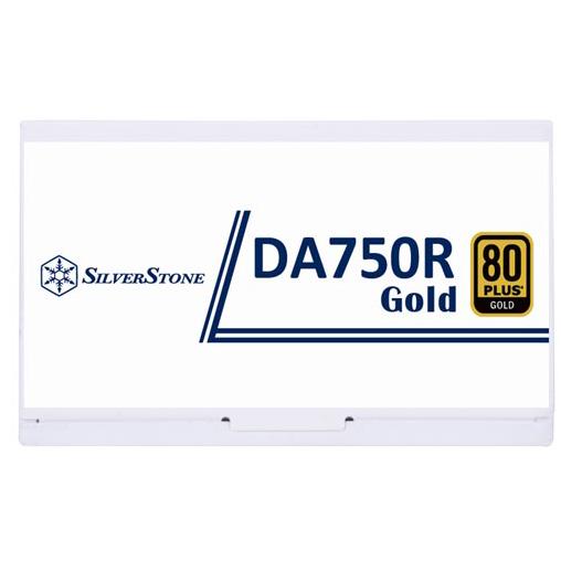 A large main feature product image of SilverStone Decathlon R 750W Gold PCIe 5.0 ATX Modular PSU (White)