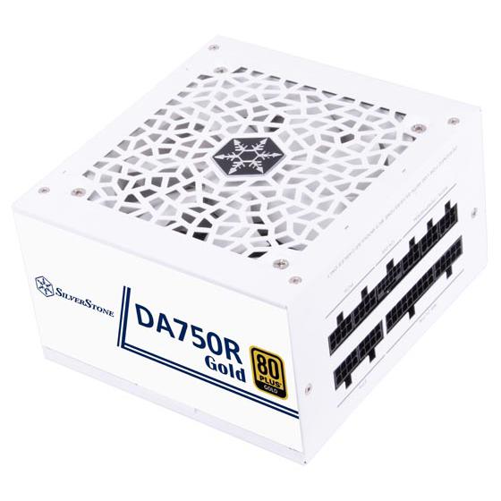 A large main feature product image of SilverStone Decathlon R 750W Gold PCIe 5.0 ATX Modular PSU (White)