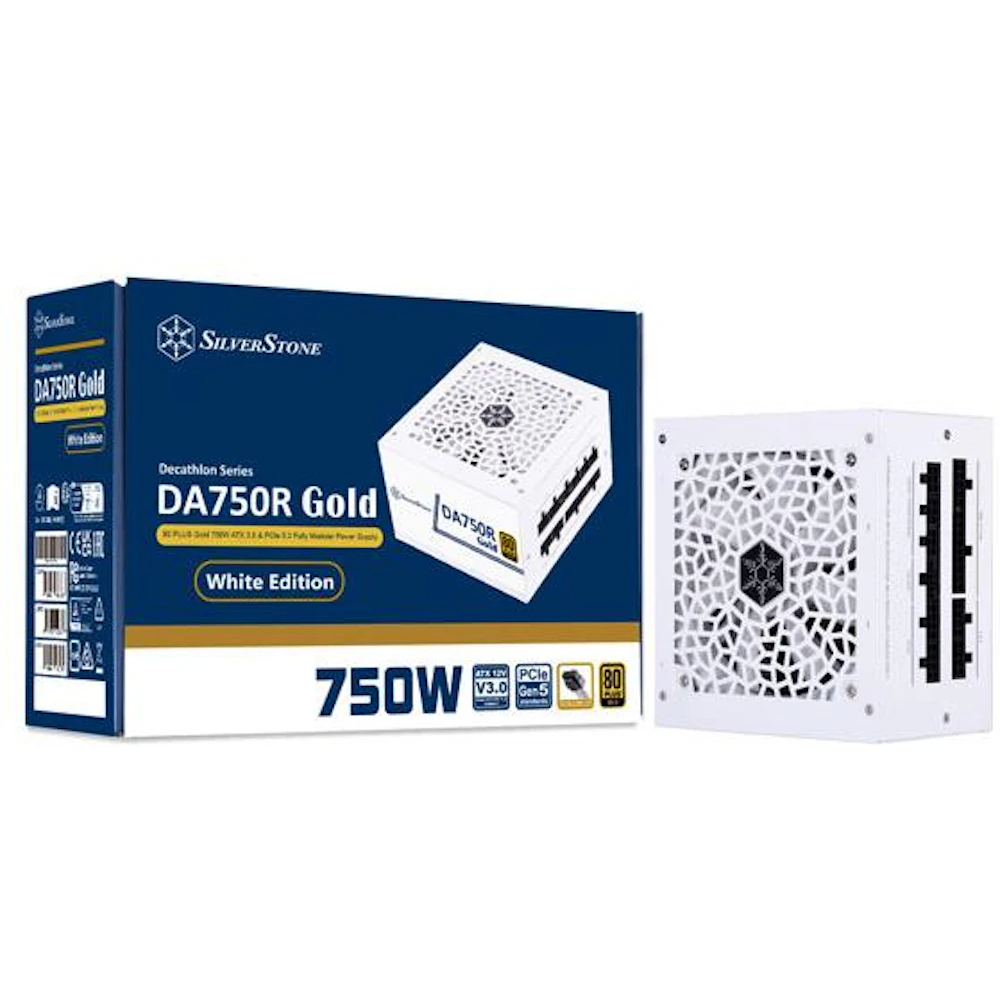 SilverStone Decathlon R 750W Gold PCIe 5.0 ATX Modular PSU (White)