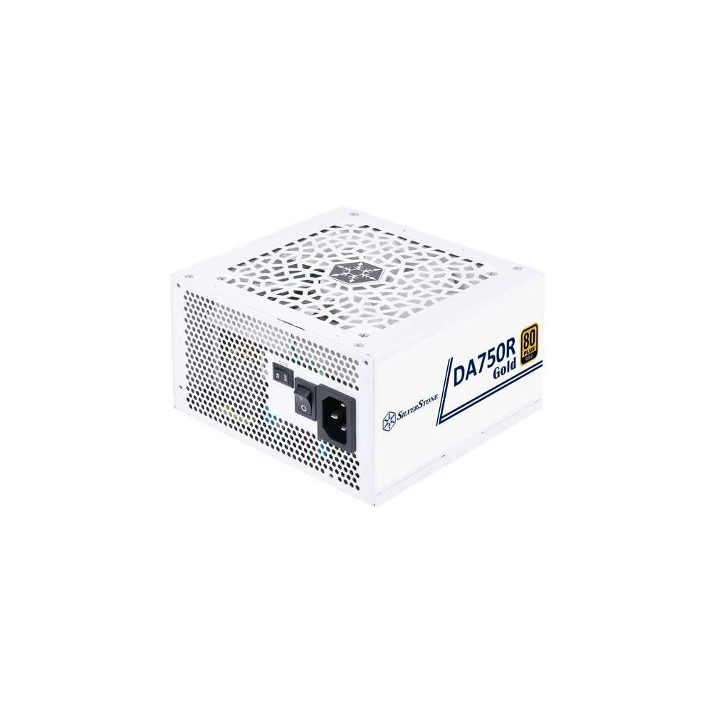 A large main feature product image of SilverStone Decathlon R 750W Gold PCIe 5.0 ATX Modular PSU (White)