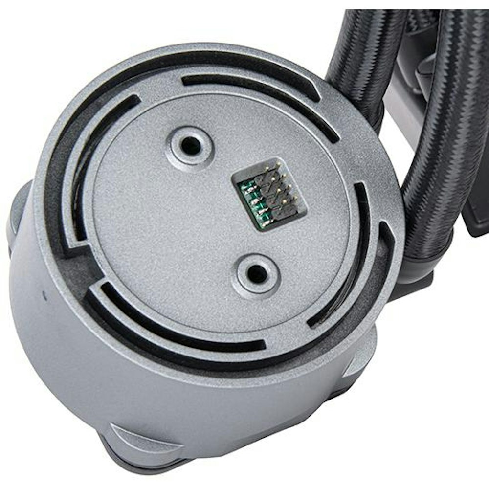 A large main feature product image of Silverstone IceMyst 360 ARGB 360mm Liquid CPU Cooler