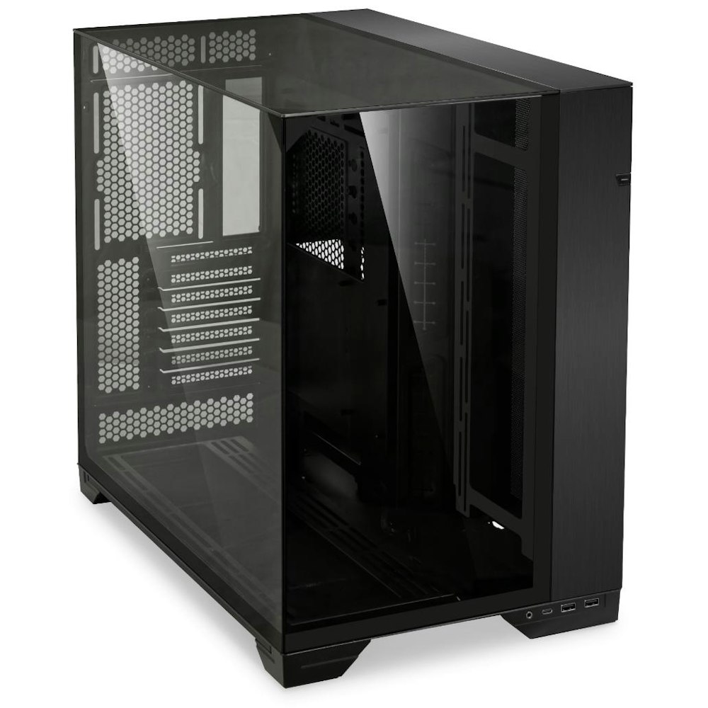 A large main feature product image of Lian Li O11 Vision Mid Tower Case - Black