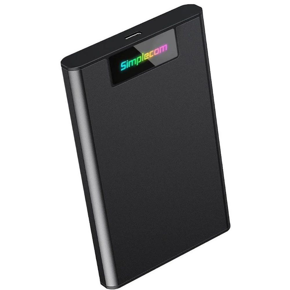 Simplecom SE239 Tool-free 2.5" SATA HDD SSD to USB Type-C Enclosure with RGB Lights USB 3.2 Gen 2