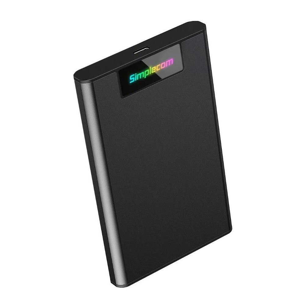 A large main feature product image of Simplecom SE239 Tool-free 2.5" SATA HDD SSD to USB-C Enclosure with RGB Lights USB 3.2 Gen 2
