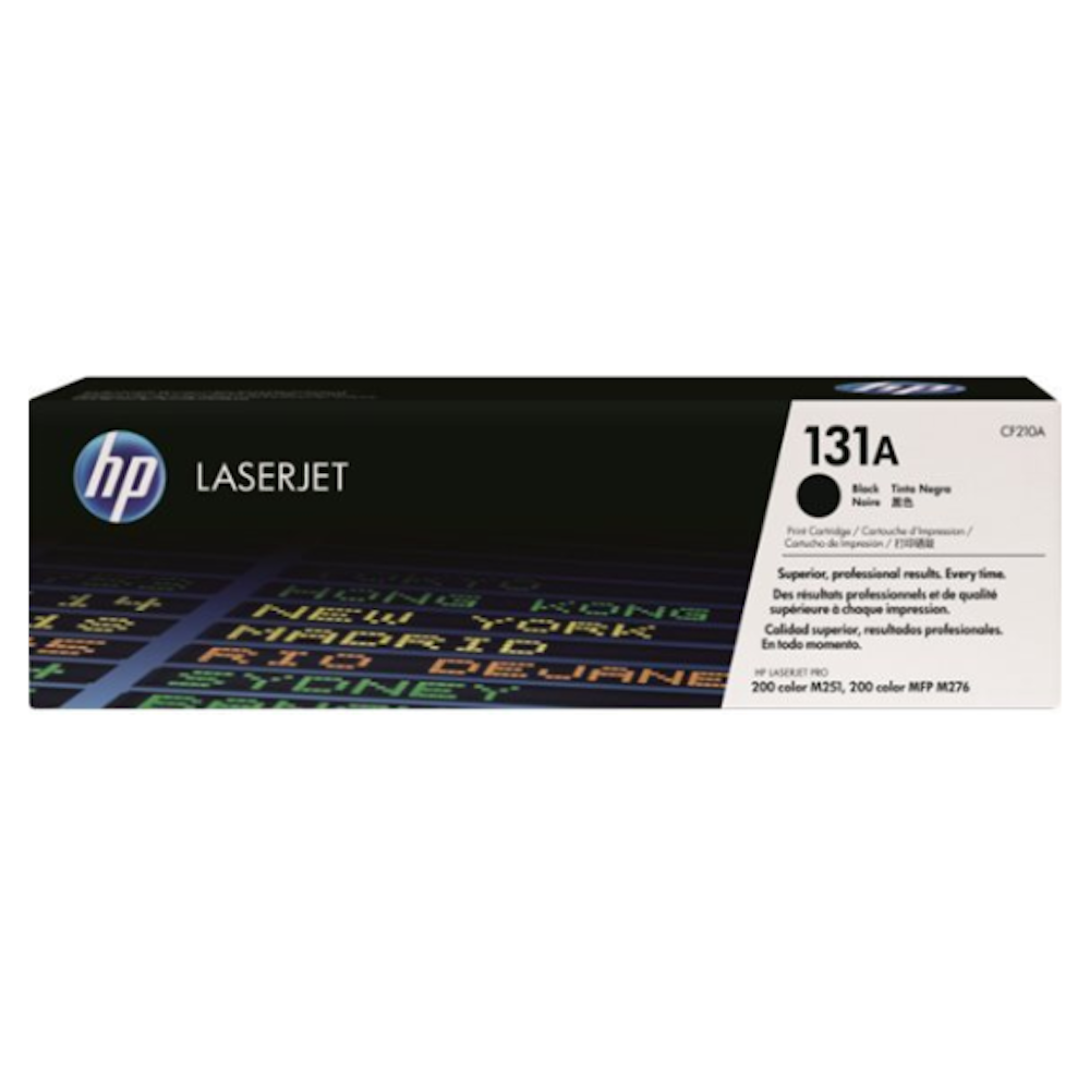 A large main feature product image of HP 131A CF210A Black Toner