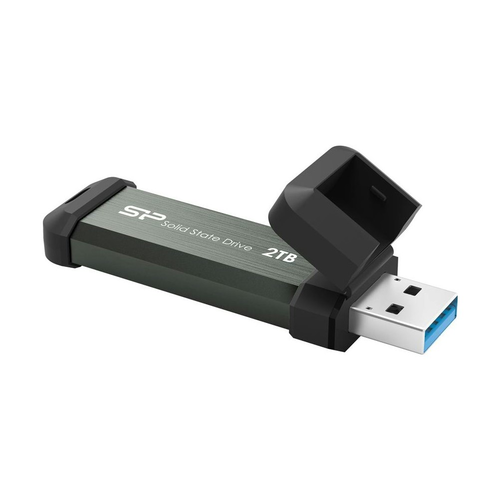 A large main feature product image of Silicon Power MS70 2TB USB 3.2 Gen 2 SSD Flash Drive - Gray