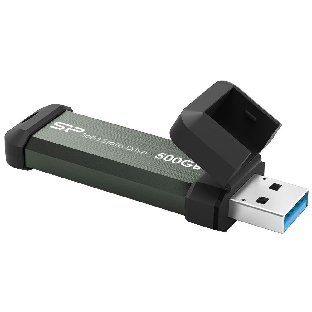 A large main feature product image of Silicon Power MS70 500GB USB 3.2 Gen 2 SSD Flash Drive - Gray