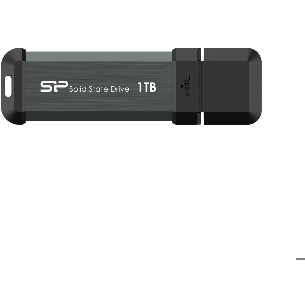 Silicon Power MS70 1TB USB 3.2 Gen 2 SSD Flash Drive Gray PLE Computers