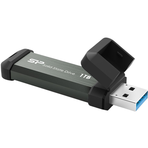 Silicon Power MS70 1TB USB 3.2 Gen 2 SSD Flash Drive - Gray