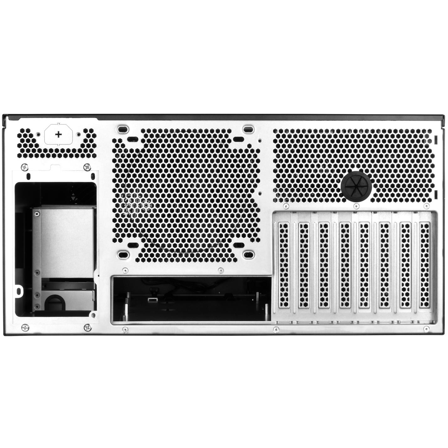 A large main feature product image of SilverStone RM52 5U Rackmount Case