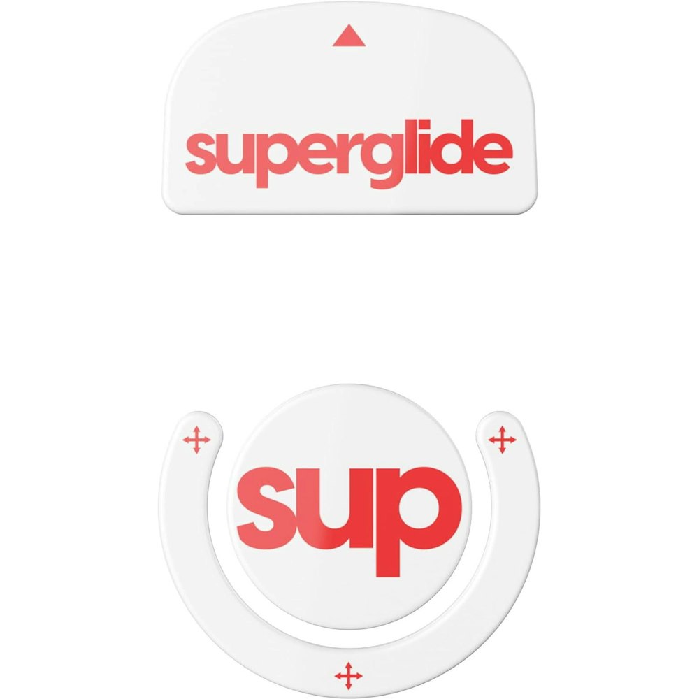 A large main feature product image of Pulsar Superglide 2 Mouse Skate for Logitech G Pro X Superlight - White/Red