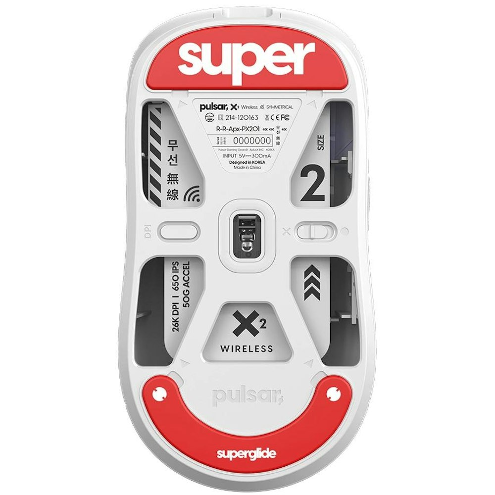 A large main feature product image of Pulsar Superglide 2 Mouse Skate for X2 / X2V2 Wireless - Red