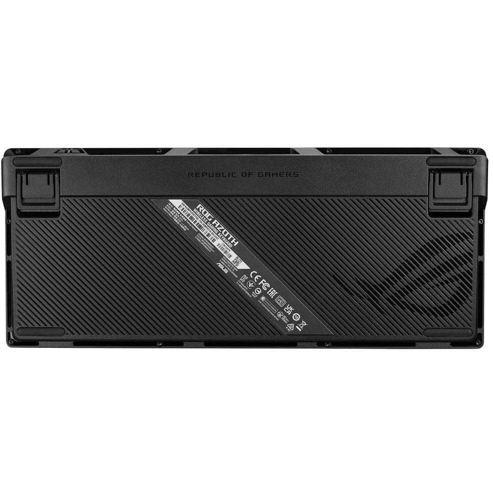 A large main feature product image of ASUS ROG Azoth 75% Wireless Custom Mechanical Gaming Keyboard - ROG NX Snow