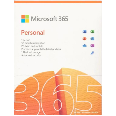Microsoft 365 Personal 1 User 1 Year Subscription - Medialess - 2023
