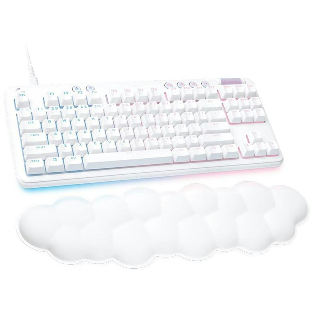 A large main feature product image of Logitech G713 Mechanical Gaming Keyboard - White
