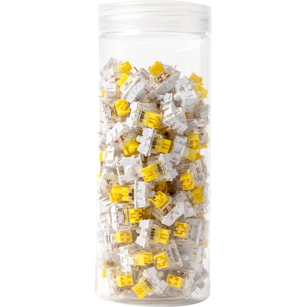 A large main feature product image of Keychron K Pro Yellow - 50g Linear Pre-Lubed Switch Set (110pcs)