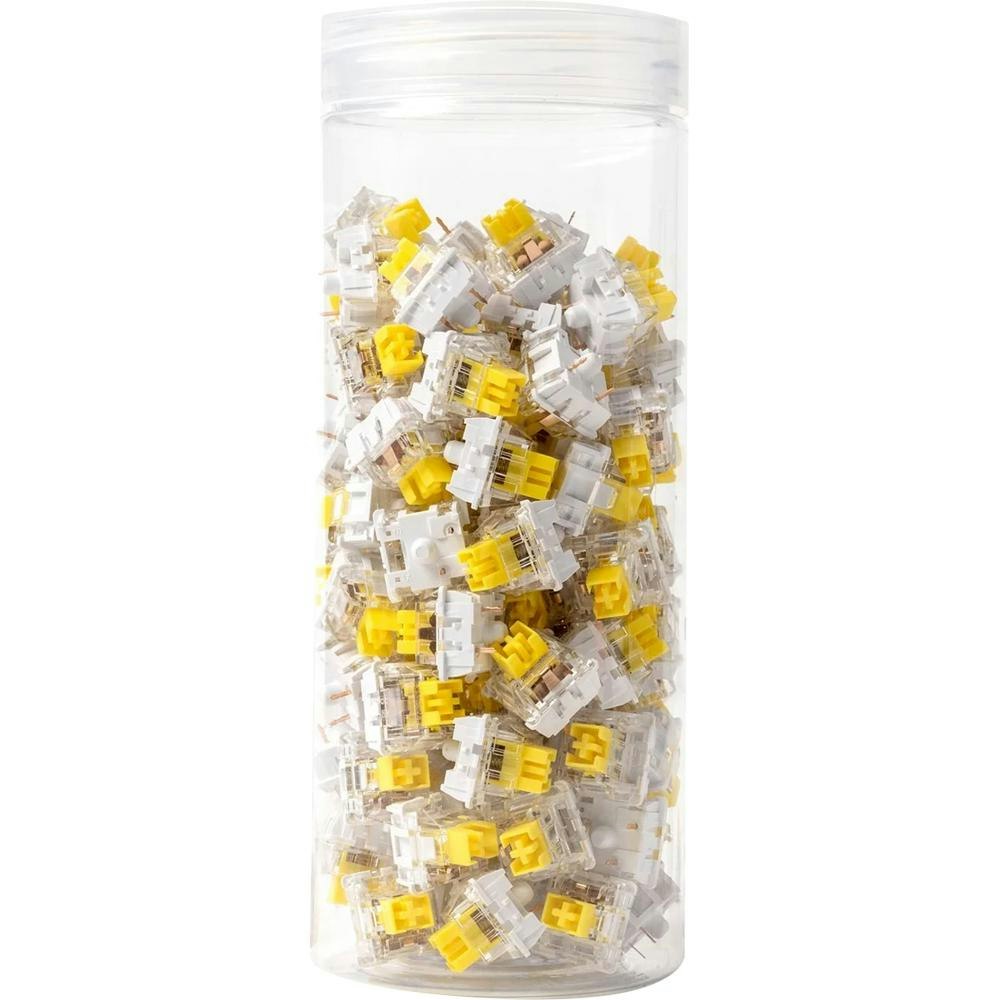 A large main feature product image of Keychron K Pro Yellow - 50g Linear Pre-Lubed Switch Set (110pcs)
